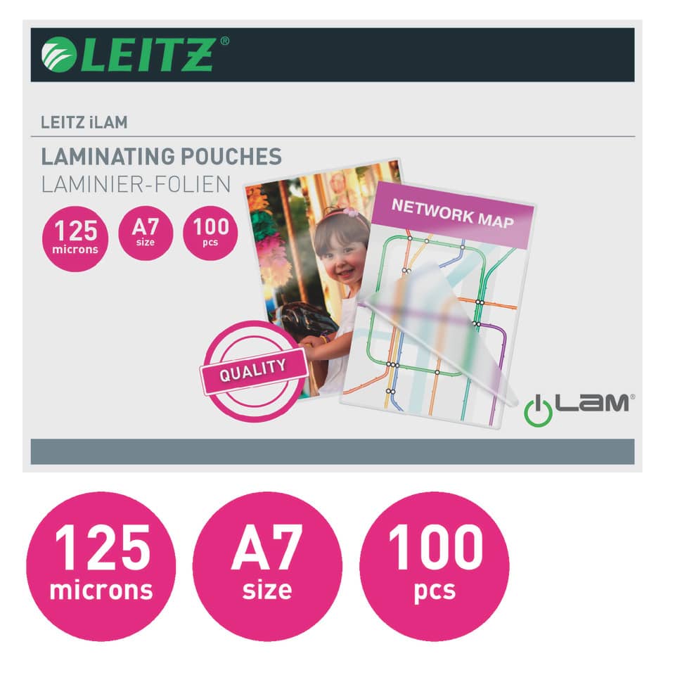 laminierenden Umschläge, Laminierer-Folien, 125 Mikrometer, A7 Größe, 100 Stück