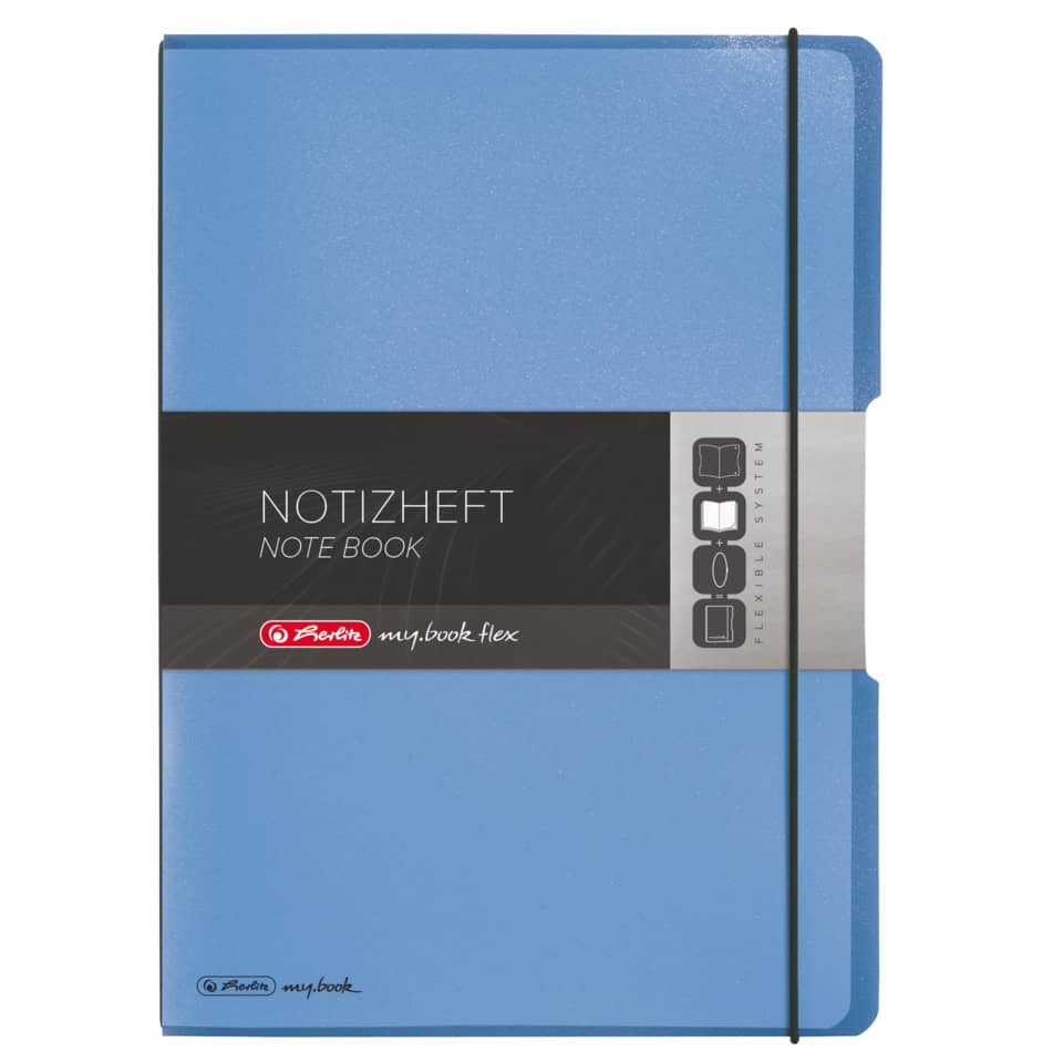 notizheft, notebook, a5, blue, elastic closure