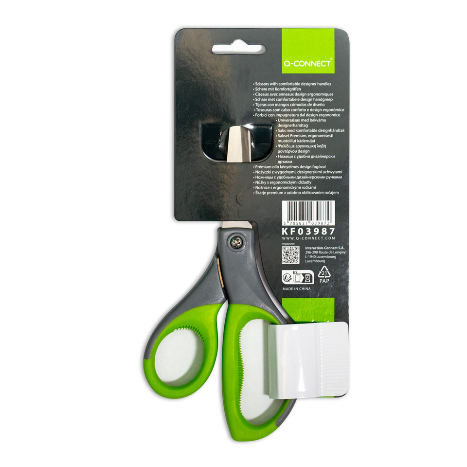 Schere, Küchenschere, ergonomischer Griff, grün, Kantenmesser