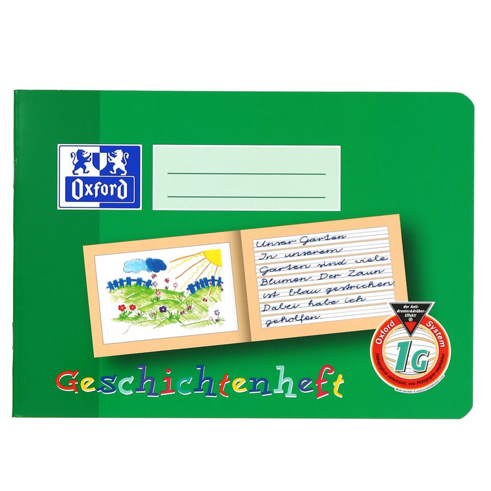 Schulheft, Geschichtenheft, Grün, Oxford, Notizbuch