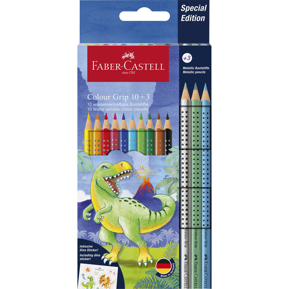 farbenstifte, buntstifte, 10er set, dinosaurier, dinosaurier motiv