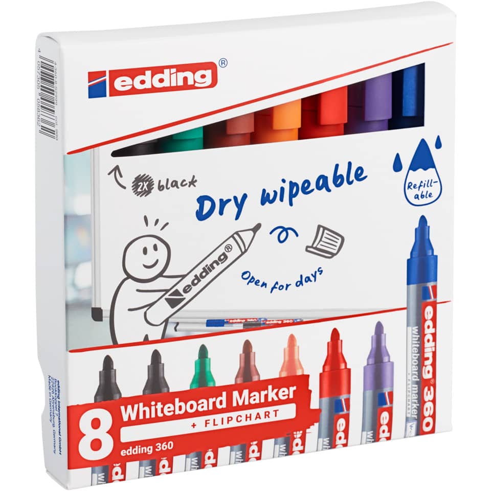 Whiteboard-Marker, Trockene-abbildbar, 8er-Set, Filzstift, Nachfüllbar