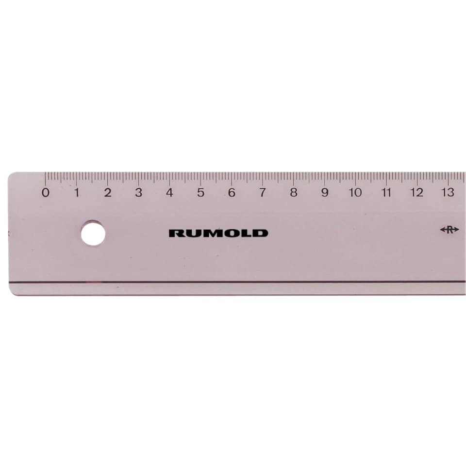 linealer Maßstab, transparenter Lineal, Messskala, roter/pinker Lineal, mm-Skala
