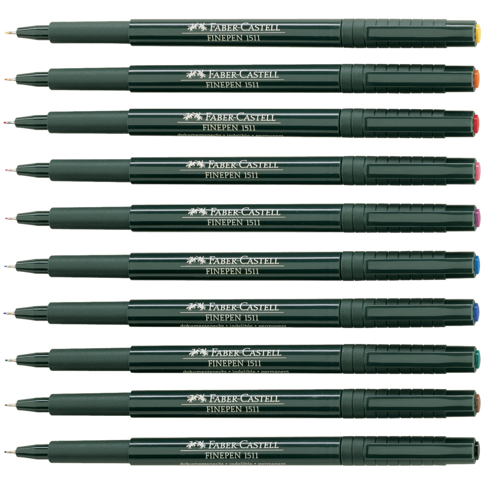 Fineliner, Faber-Castell, Finepen 1511, bunter Kopf, Stiftset