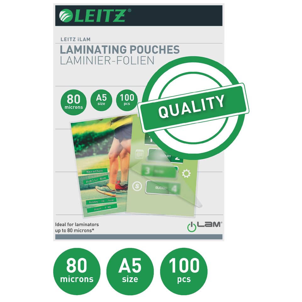 Laminierfolien, A5 Größe, 80 Mikron, 100 Stück, Polypropylen