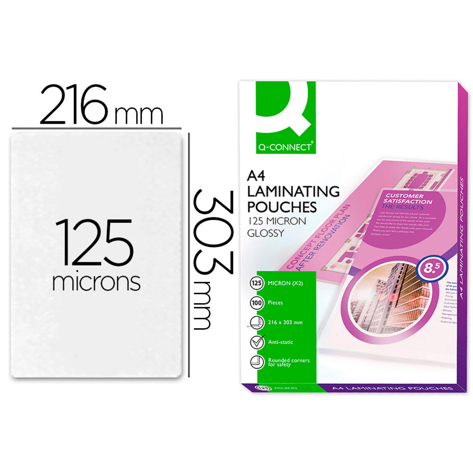 Laminate Beutel, A4, 125 Mikron, glänzend, Verpackung