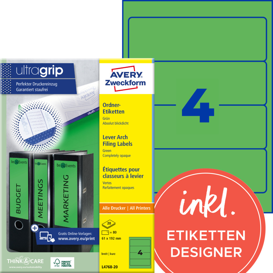 Ordneretiketten, Archiv-Label, Aktenordner, Grünes Etikett, Bürobedarf, Klebezettel, Ordneretiketten, Etiketten, Druckerbedarf, Binder