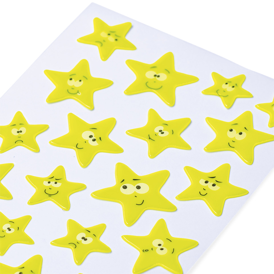 Stern-Aufkleber, Gelb, Sternenmotiv, Kinderaufkleber, Stickerblatt