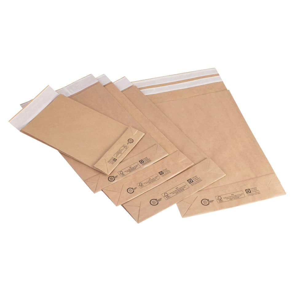 Briefeinlage, Briefumschläge, Kraftpapier, Rahmenlose Umschläge, Luftpolsterumschlag
