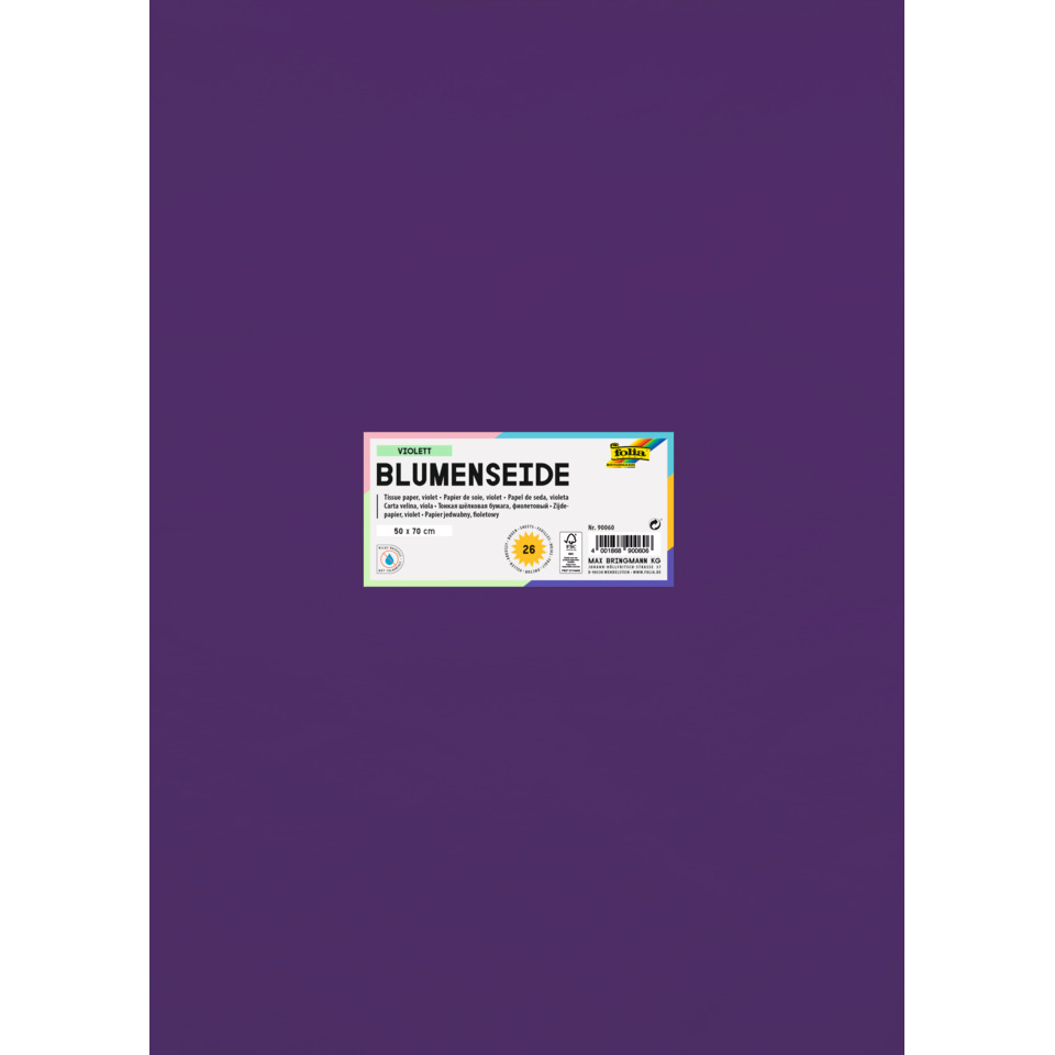 Blumenseide, Papier, 50x70 cm, Violet?, Baupapier