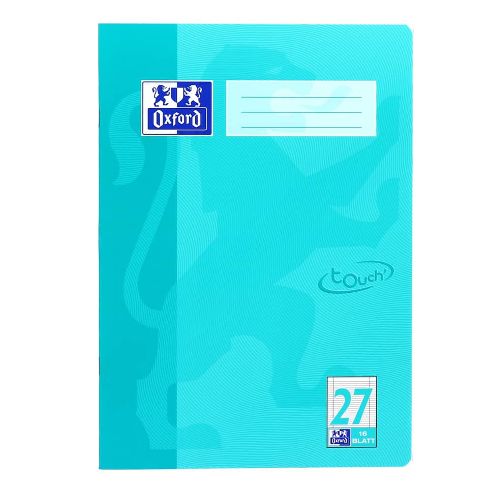 Heft Touch, A4, 90g/m², 16 Blatt, Lin.27, liniert mit Doppelrand, aquarell OXFORD 400104445