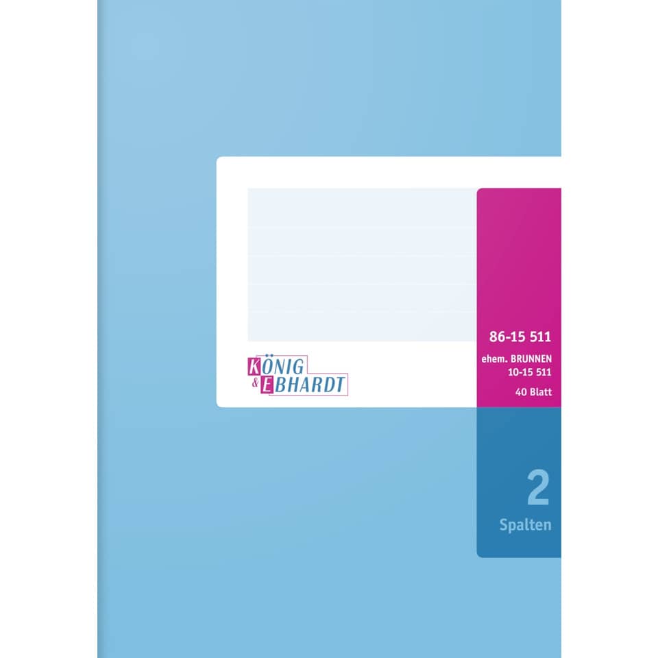 Notizblock, Kartenlayout, Spalten, Deckblatt, König&Ebhardt