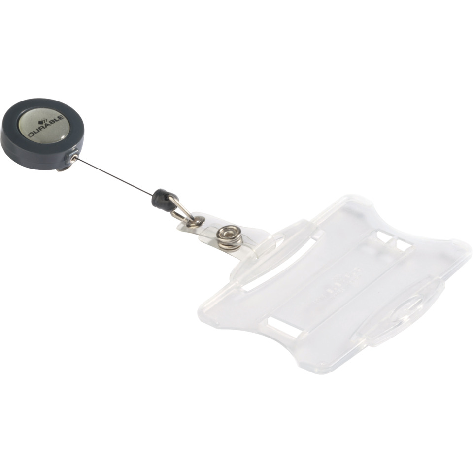 Namensschild mit Ausweiskartenhalter, transparent, 85 x 54 mm, 10 Stück DURABLE 8011 19 Rauchrohr, Rauchrohr