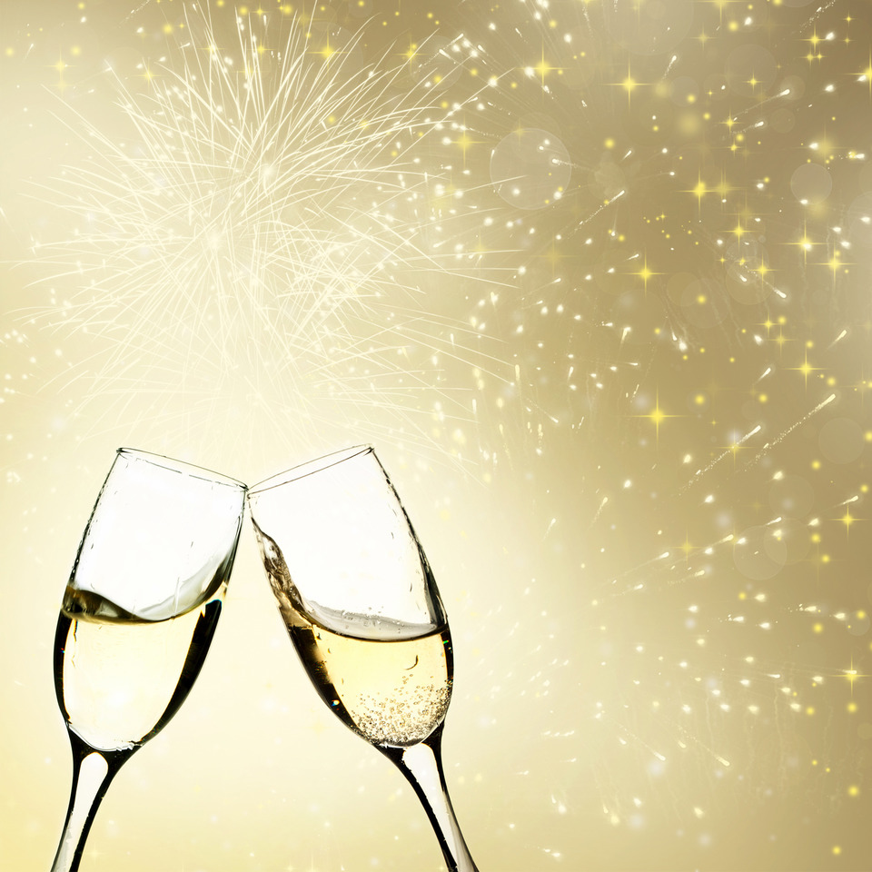 Sektgläser, Champagner, Gläser, Feier, Funken