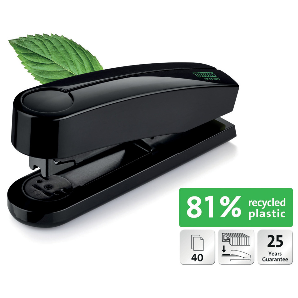 Umschlagstanzer, Stempel, Kunststoff, schwarz, 81% recyceltes plastik