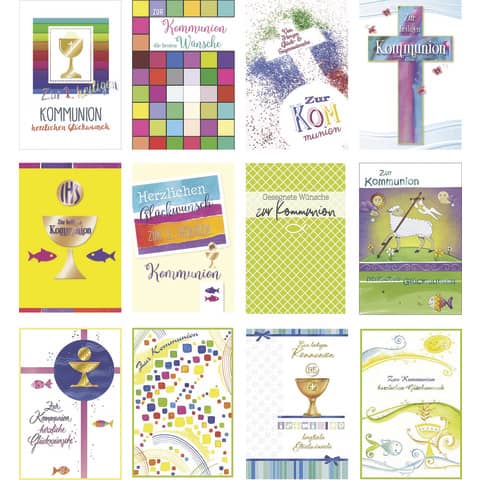 Kommunionskarte, 60er Box, sortiert PAPER STYLE 12-0160