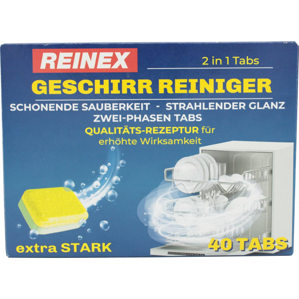 Geschirrreiniger, Tabs, Spülmaschinentabs, 40 Tabs, extra stark