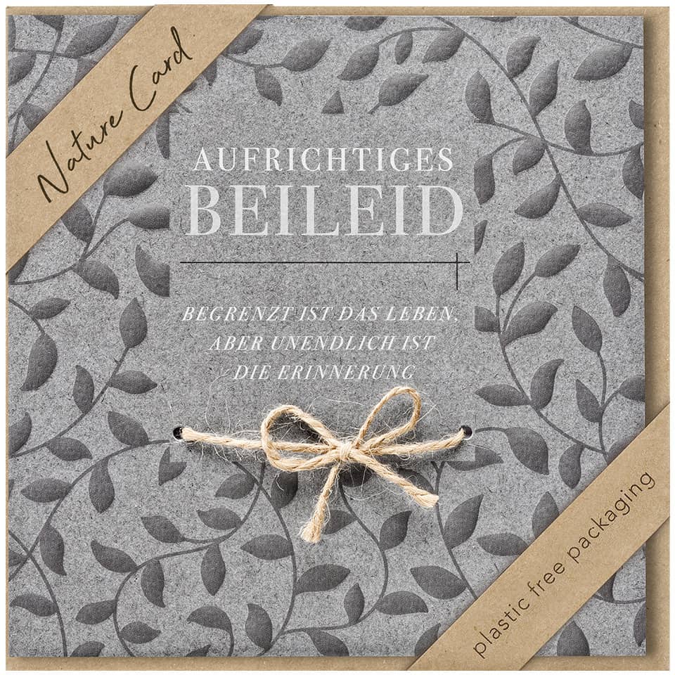 Nature Card, Beileid Karte, Gedenkkarte, Rope Tie, Papierkarton