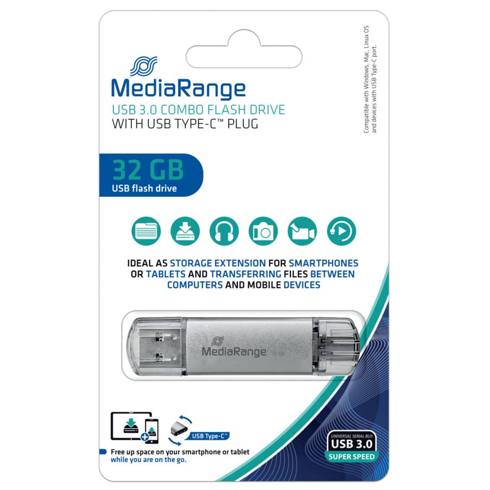 USB-Stick, USB-Flashdrive, 32 GB, Type-C, MediasRange