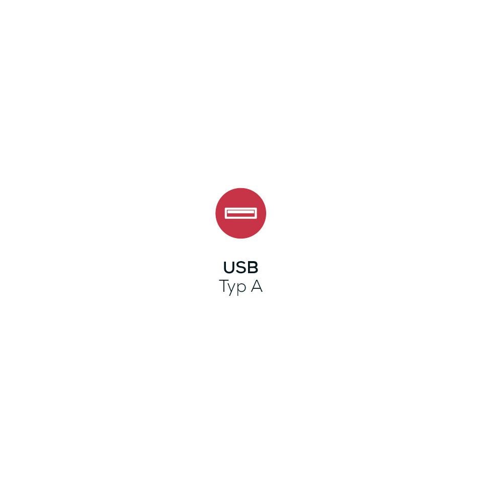 USB Typ A, USB-Anschluss, rotes Symbol