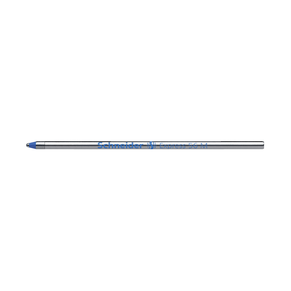 Kugelschreiber, Blauer Tintenstift, Metallstift, Gehäuse Silber, Kugelschreiber mit Druckkopf
