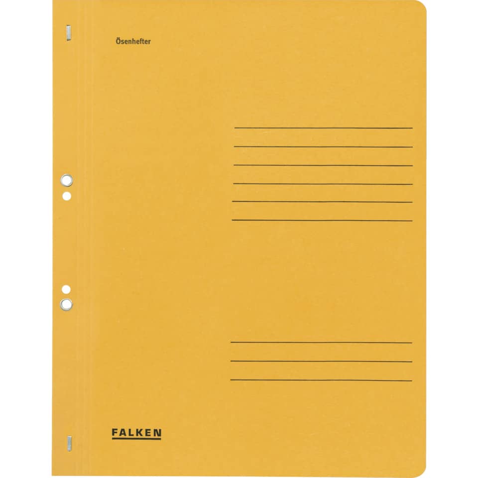 orange notebook, spiral binding, lined pages, three-ring binder, FALKEN logo