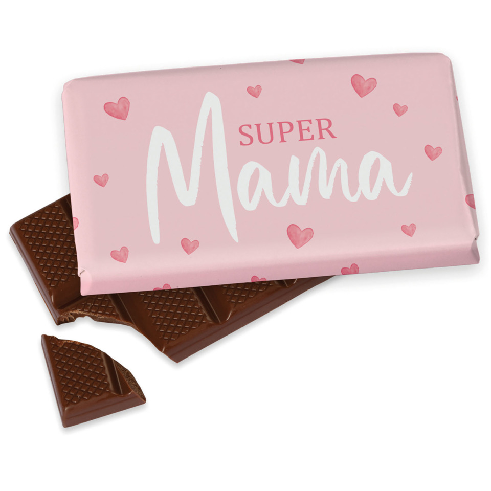 Schokoladentafel, Schokolade, rosa Verpackung, Herz Muster, Muttertag/ Mama Geschenk