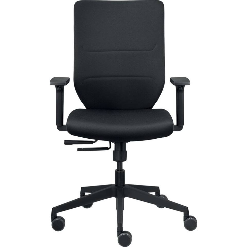 bürostuhl, schwarz, rollen, gasfeder, armlehnen