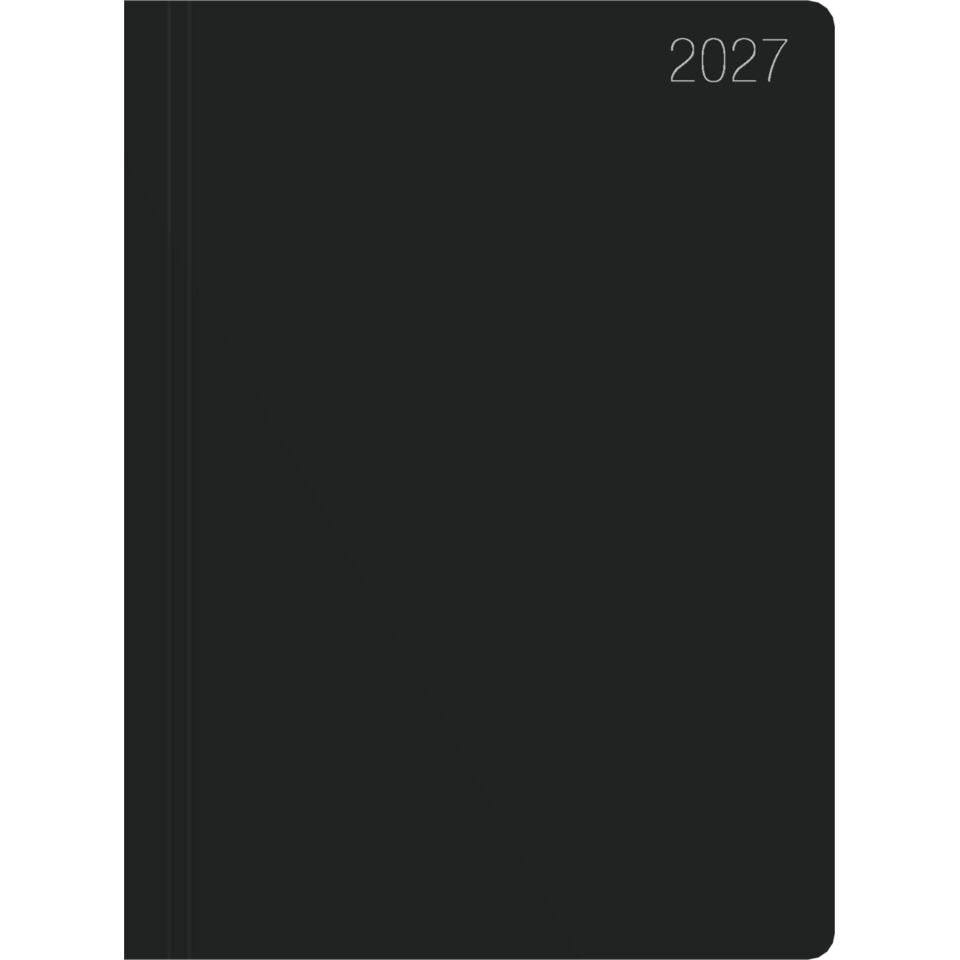 notebook, planer, 2027, schwarz, diagonales muster