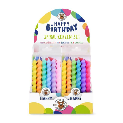 Geburtstagskerze Birthday Fun Spirale, 6 Stück, sortiert TRENDHAUS 966506