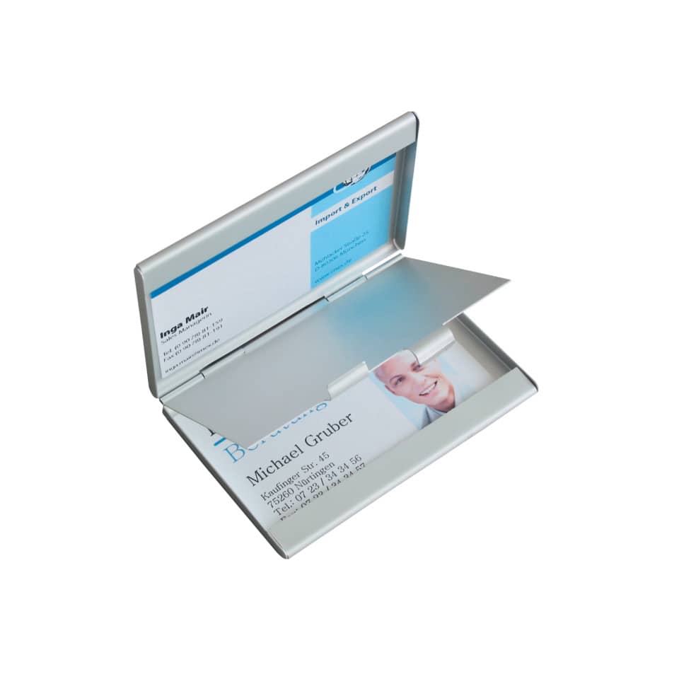 Visitenkarte, Visitenkartenetui, Metall, Kartenhalter, Visitenkarten-Set