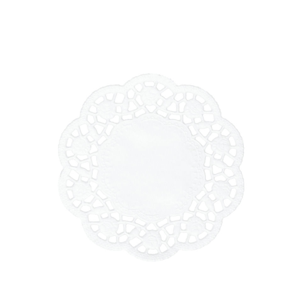 Tassendeckchen Rose ø 12 cm, 12 Stück, weiß DEMMLER 1121101210