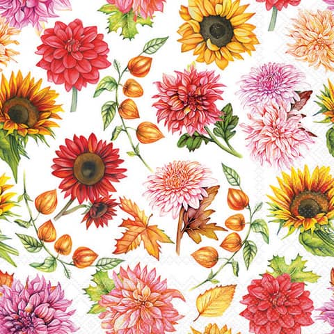 Motivserviette Herbstblüte, 33 x 33 cm, 3-lagig, 20 Stück AMBIENTE 13319770