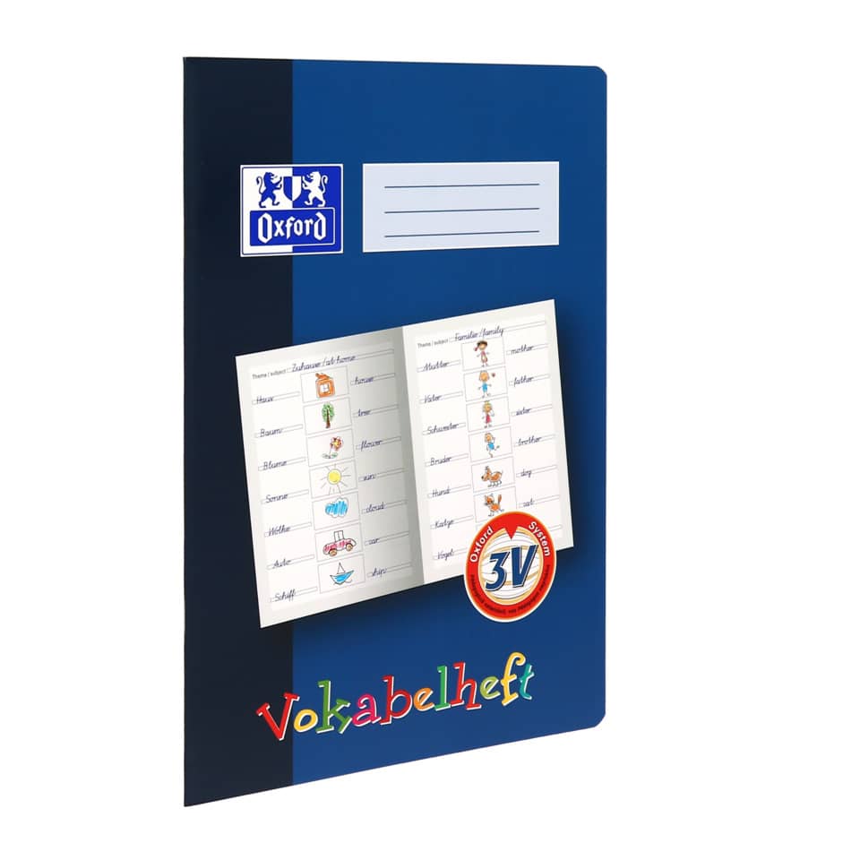 Vokabelheft, Notizbuch, Schreibheft, Oxford-Logo, Wortschatzheft