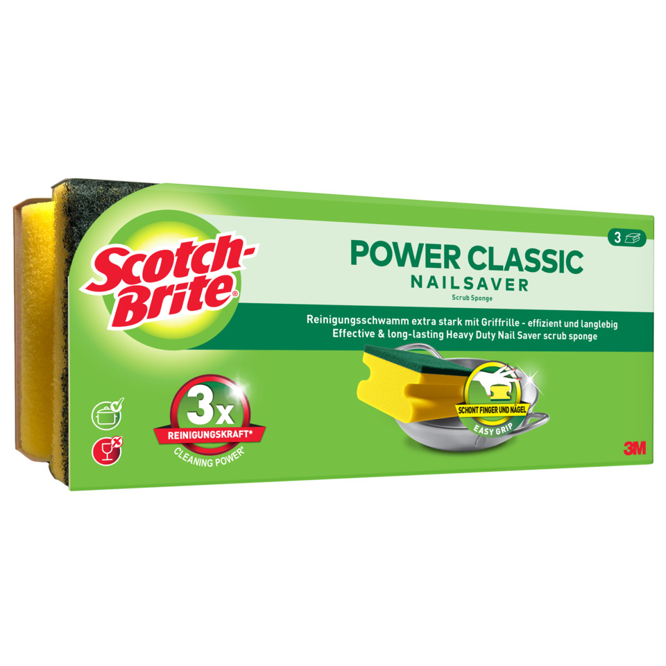 Nailsaver, Schrubbschwamm, Scotch-Brite, Power Classic, Reinigungswerkzeug
