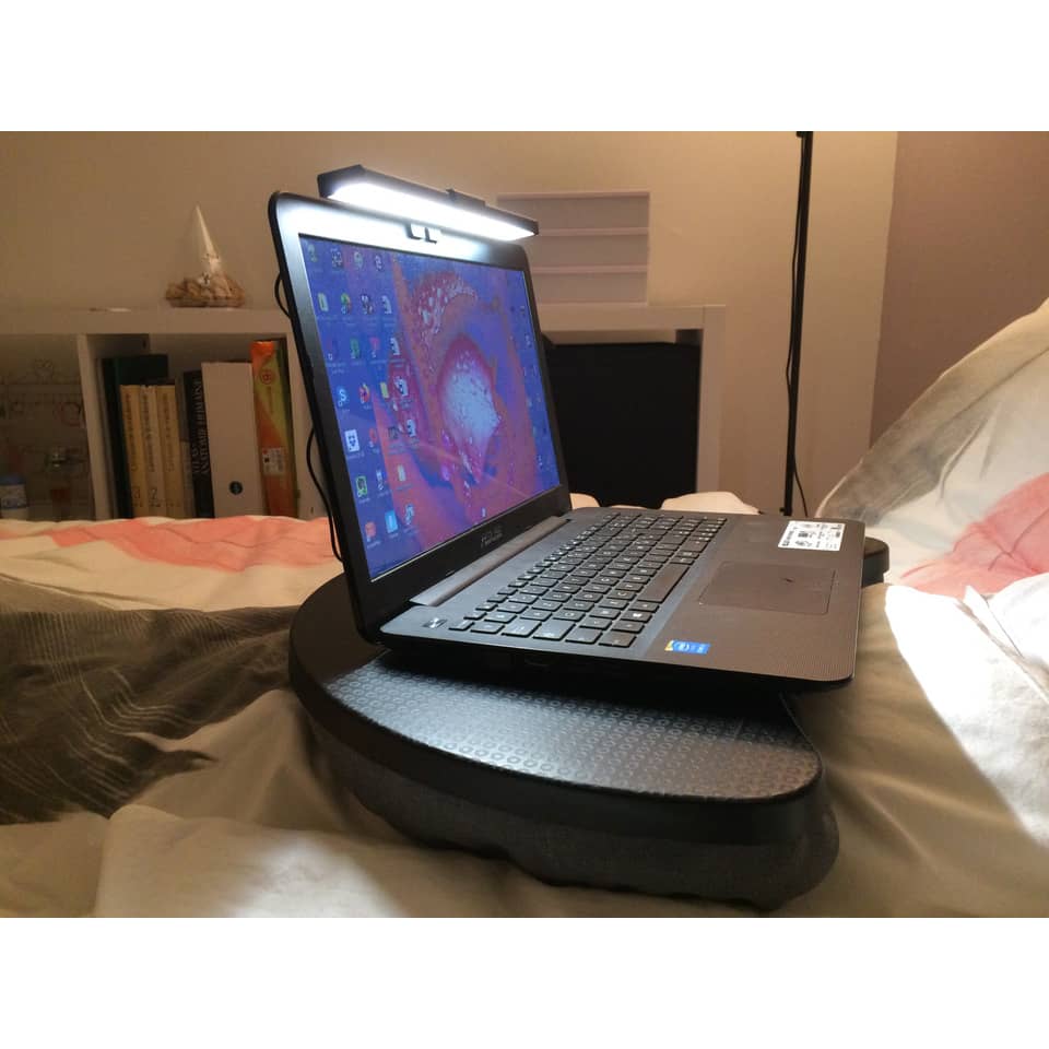 laptop, Laptop-Ständer, Schlafzimmer, Schreibtisch-Setup, LED-Licht
