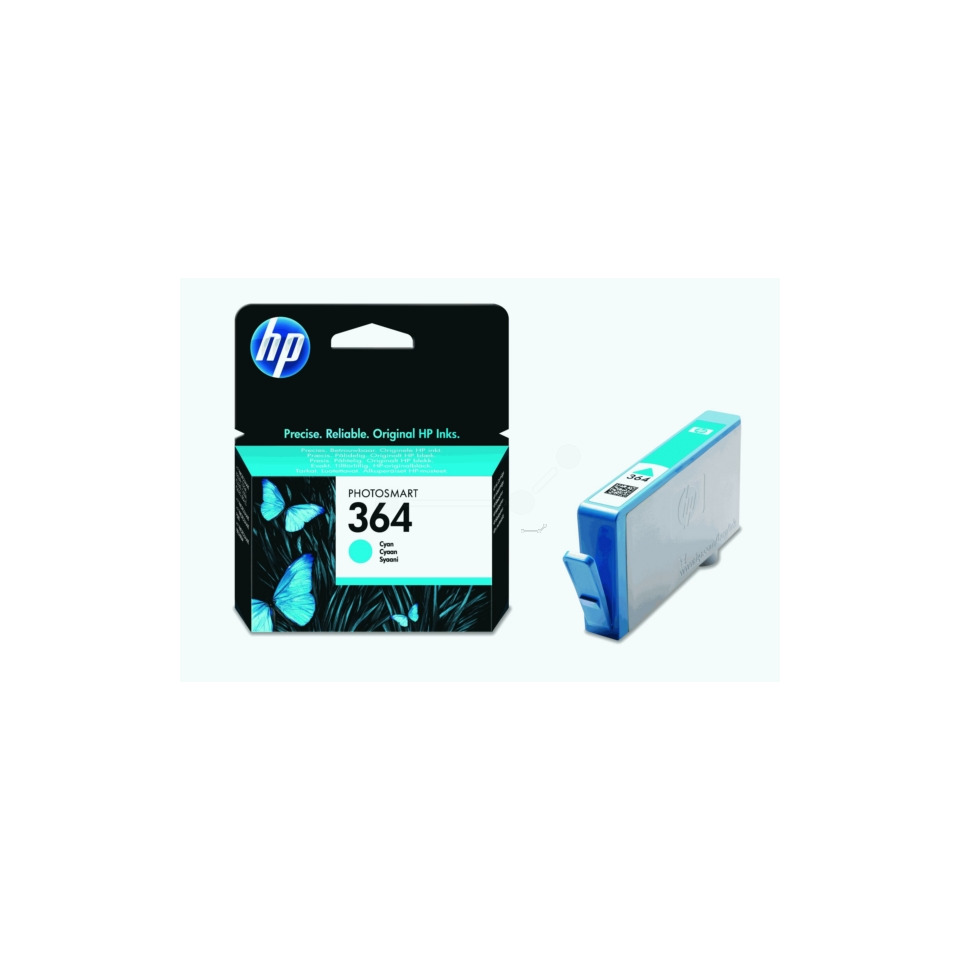 Tintenpatrone, HP Tinte, 364 Patrone, Cyan, Motiv: Schmetterling