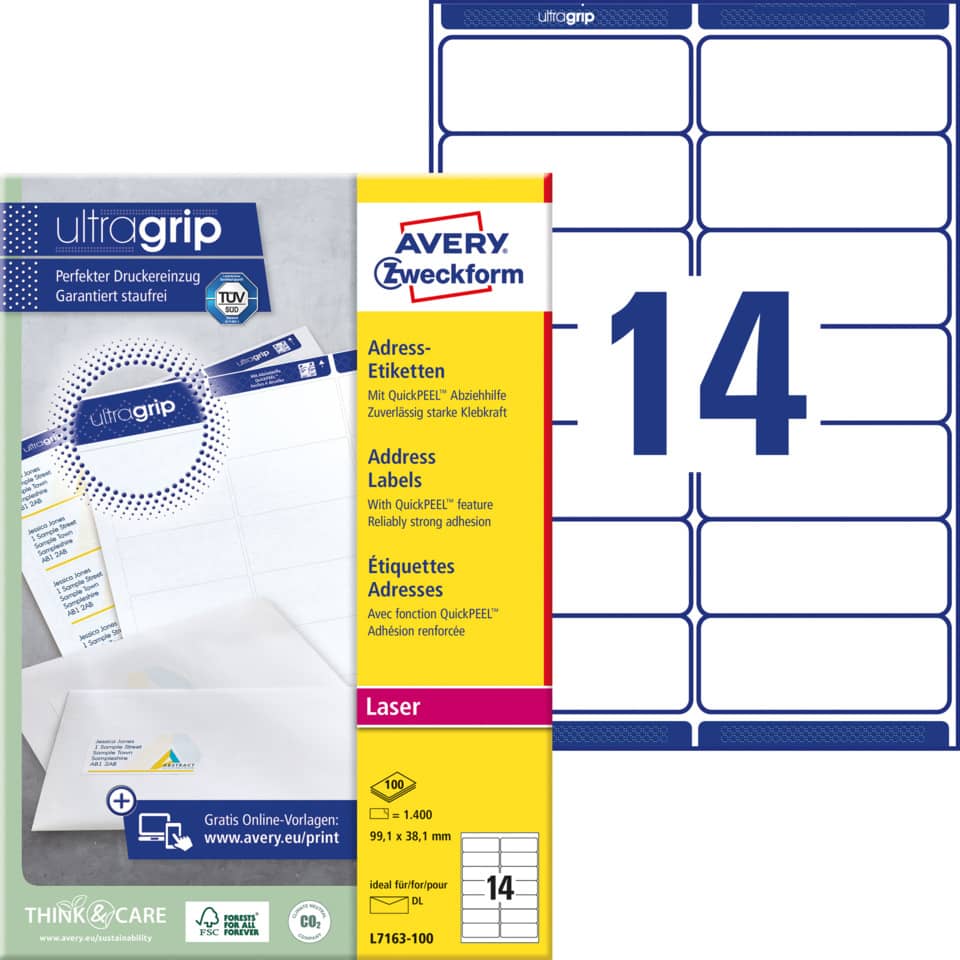 Adressenetikett, Etikettenrolle, Laser, Kartenetiketten, Envelope Labels