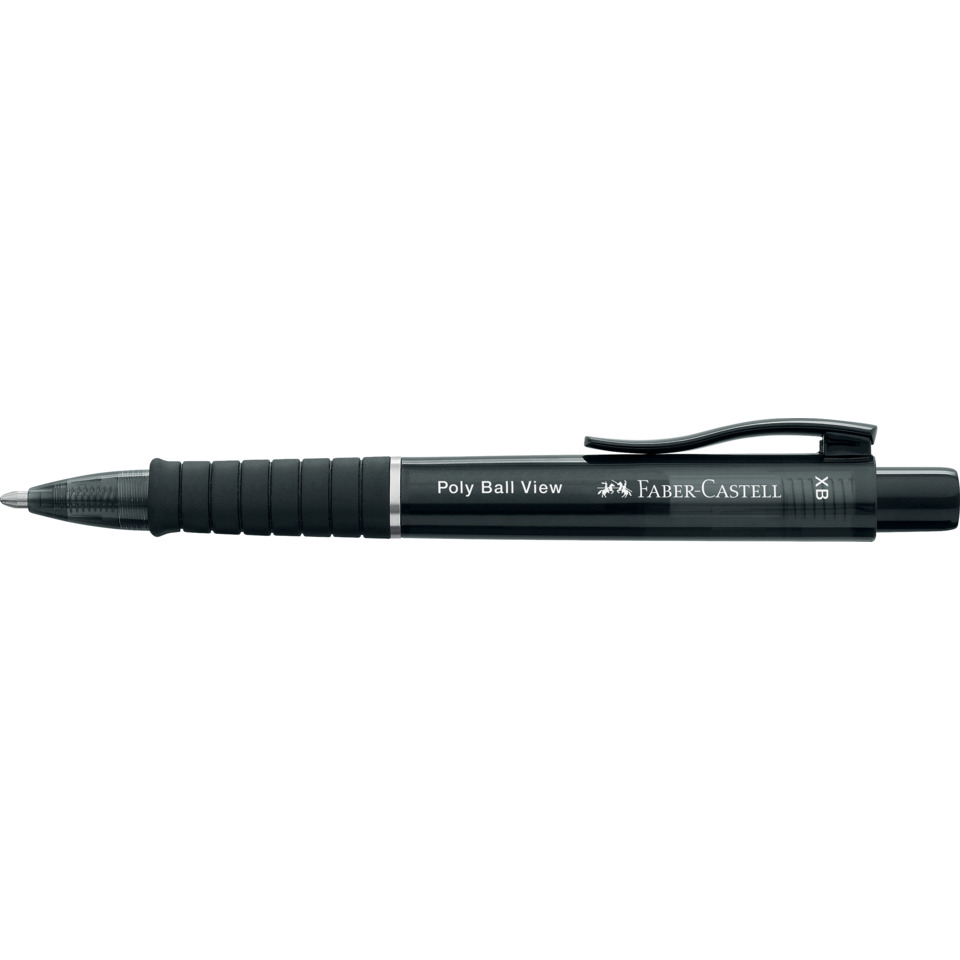 Kugelschreiber, Schwarz, Gummigriff, Klappkugelspitze, Faber-Castell