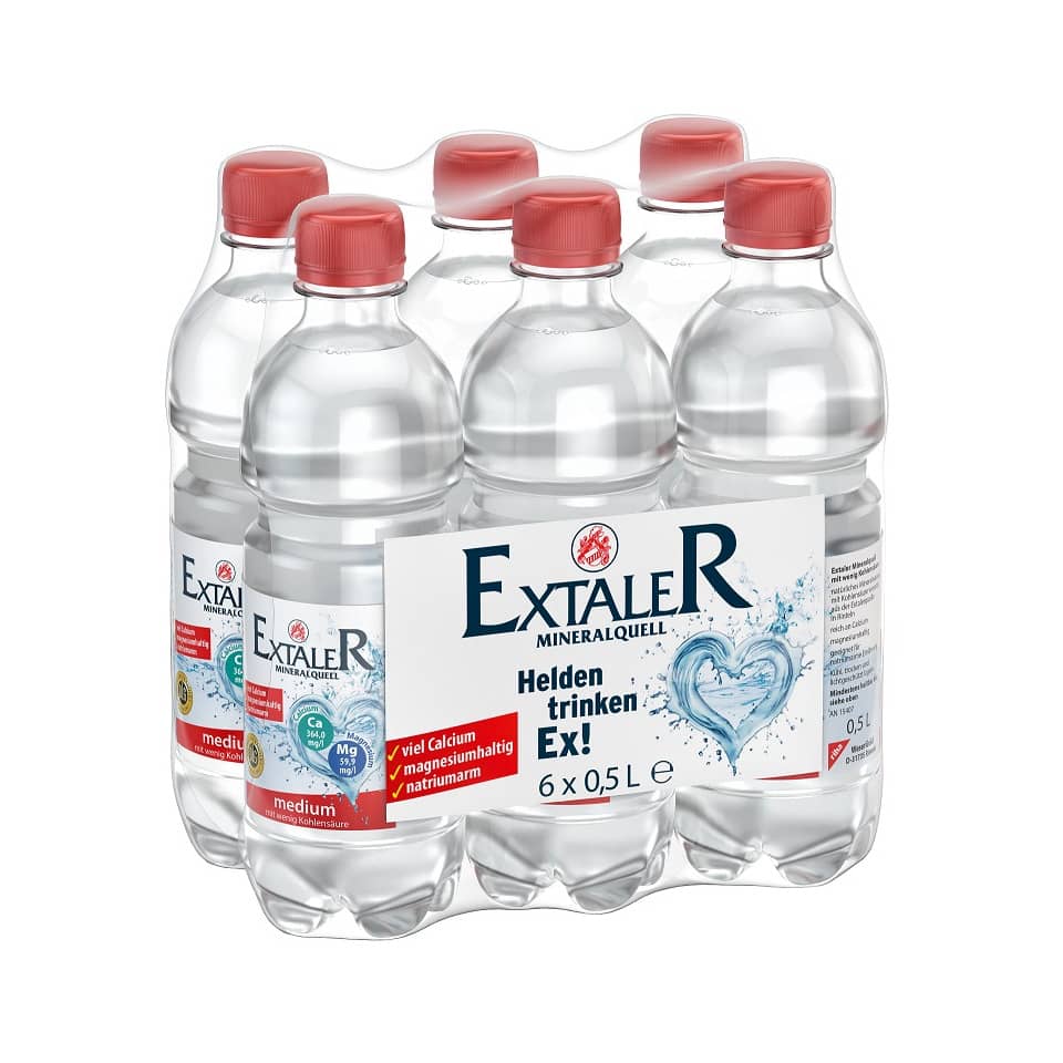 Mineralwasser, Naturwasser, Flasche, 6er-Pack, 0,5L