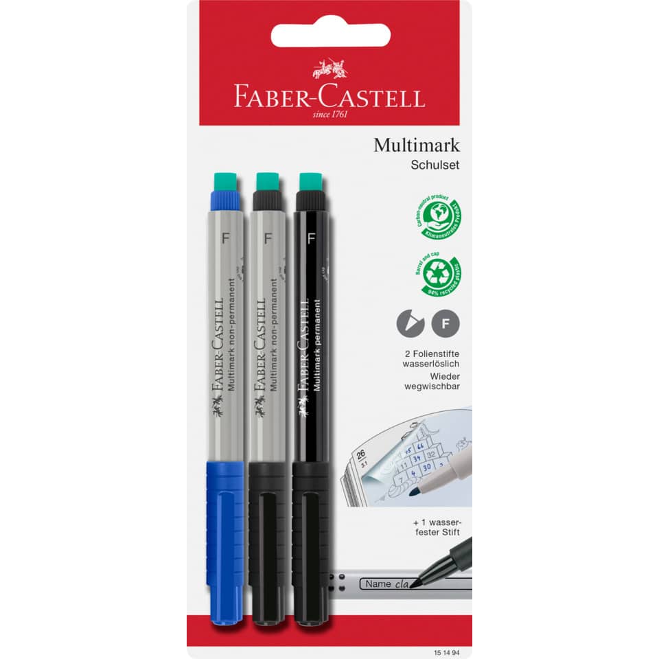 Filzstifte, Multimarkierstifte, Schulset, Wasserlösliche Stifte, 2 Stifte wasserlöslich