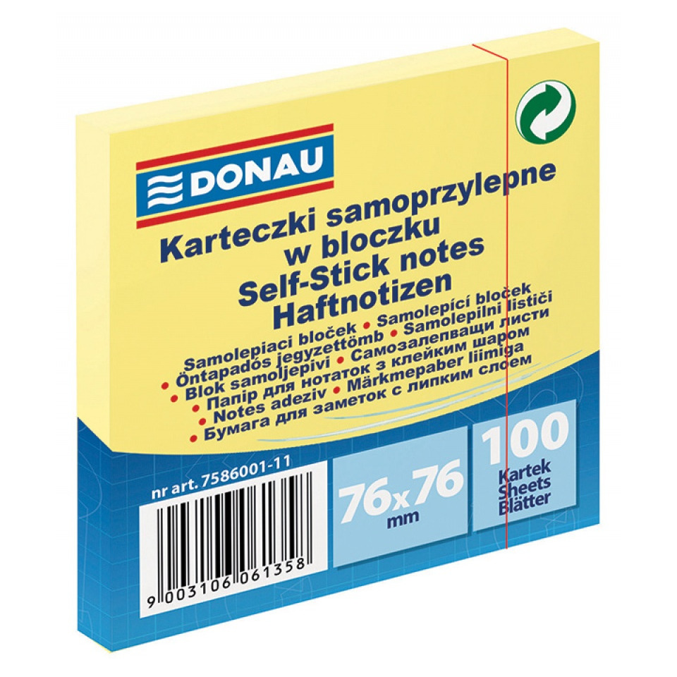 Notizblock, Klebebuch, Selbstklebende Notizen, 76x76 mm, 100 Blatt