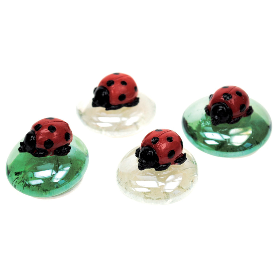 Marienkäfer, Glasanhänger, Kitsch-Decor, Rot-schwarz, Figurenglas