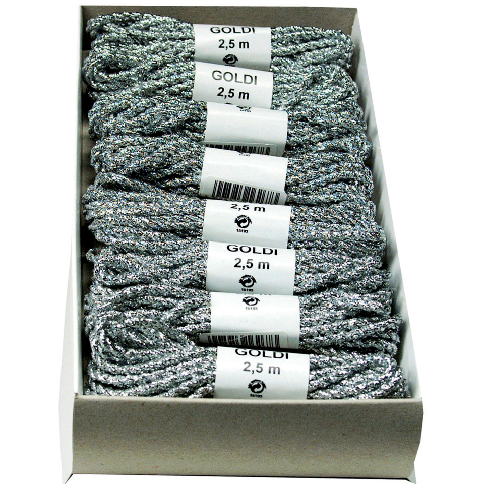 Weihnachtskordel, 3mmx25m, silber GOLDINA 474703051225