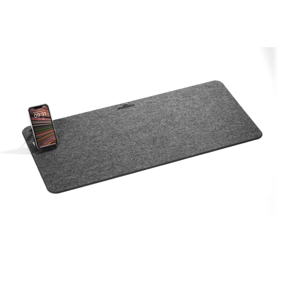 Schreibtischmatte, Wireless charging, Laptop desk mat, Grau, Anti-Rutsch