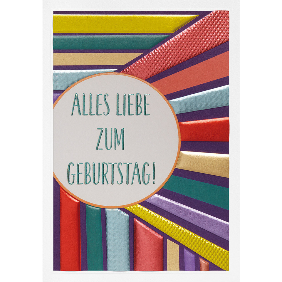 karte, geburtstag, karte mit text, bunt, cirkeltext