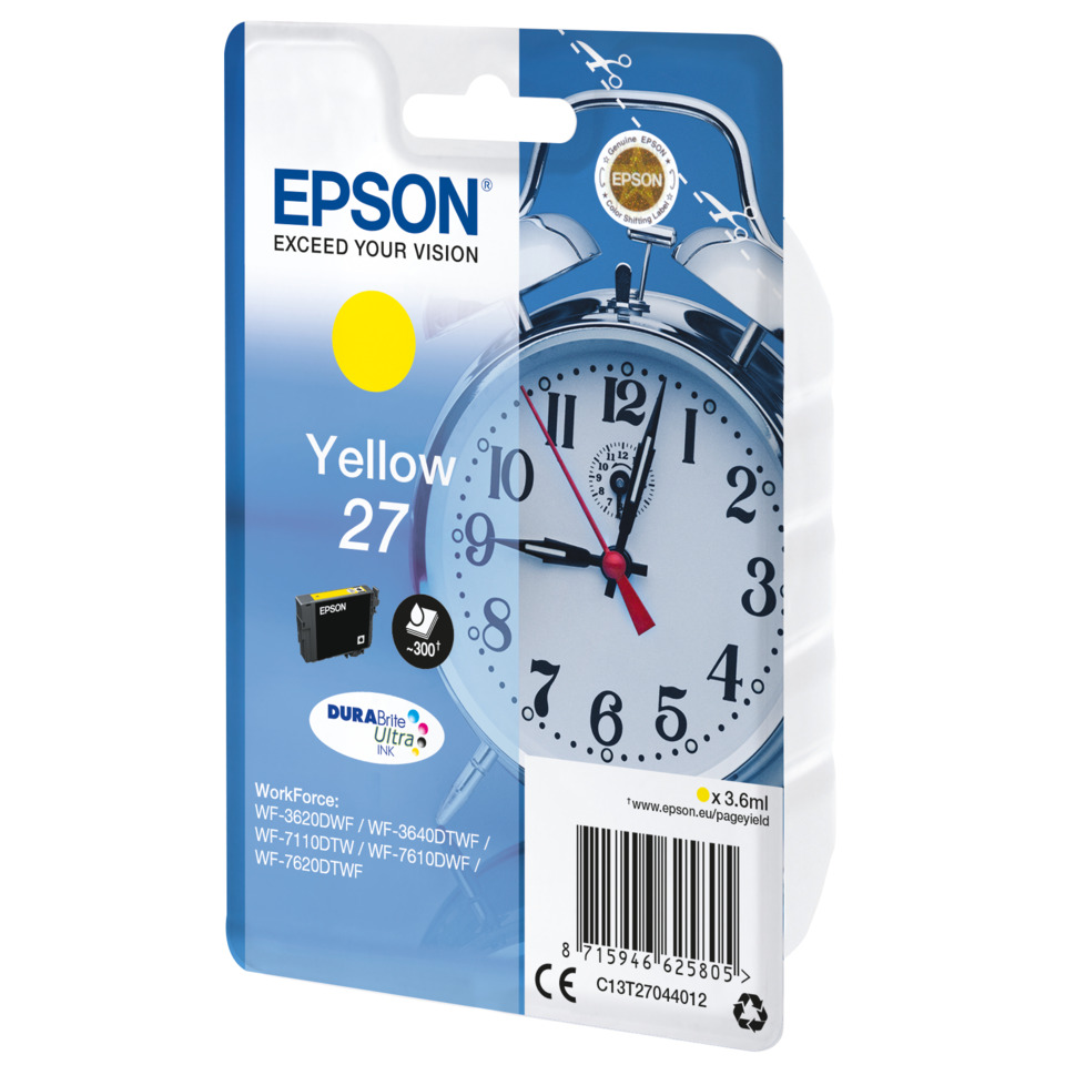 Tintenpatrone, Gelb, Epson, Uhrmotiv, Druckpatrone