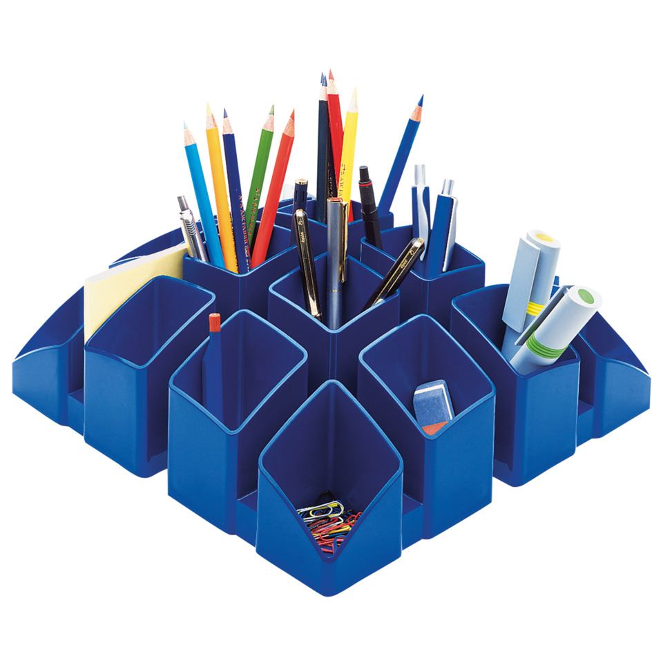 Schreibtisch-Organizer, Stifthalter, Küchenutensilien-Organizer, Blau, Pappkartenhalter