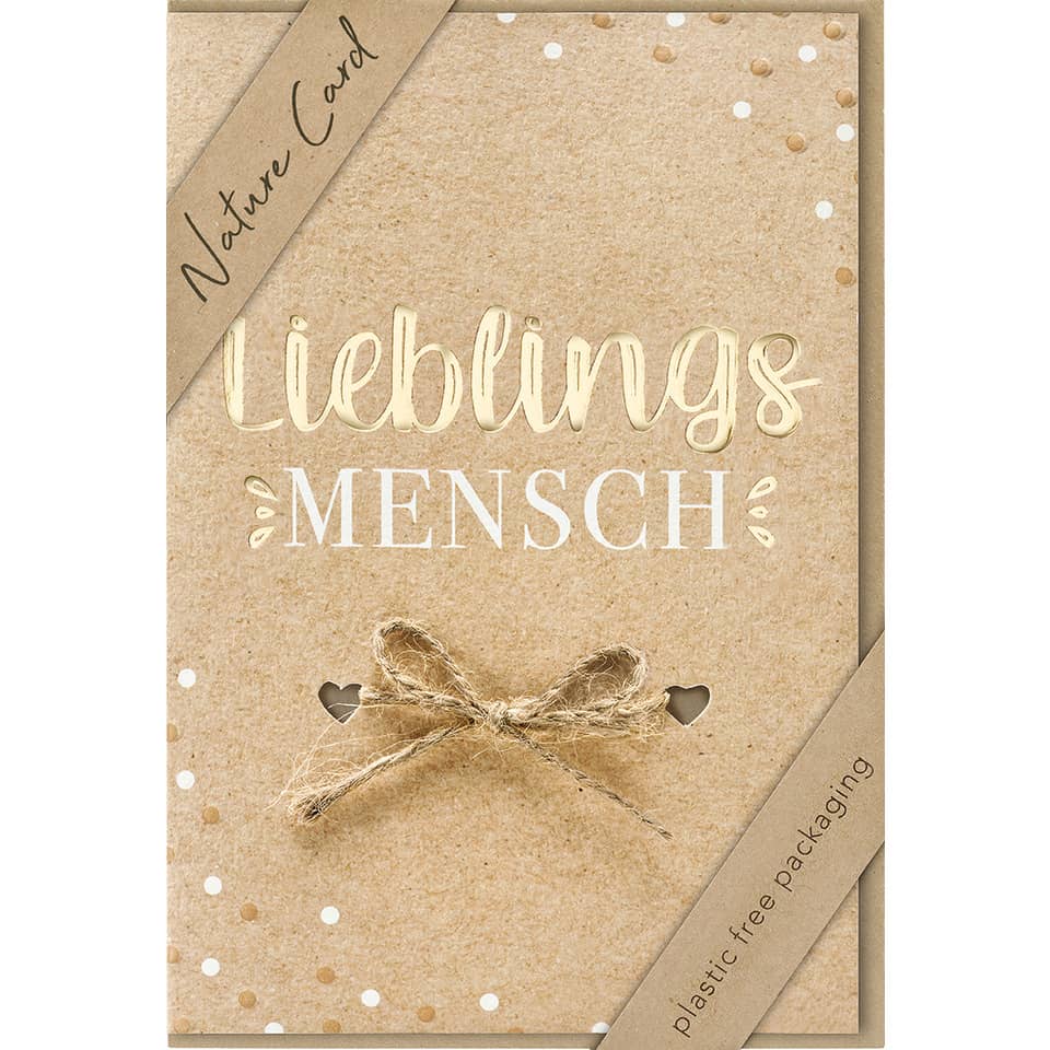 Kartenverpackung, Naturkarton, Samtkarten, Geburtstagskarte, Rope Dekor
