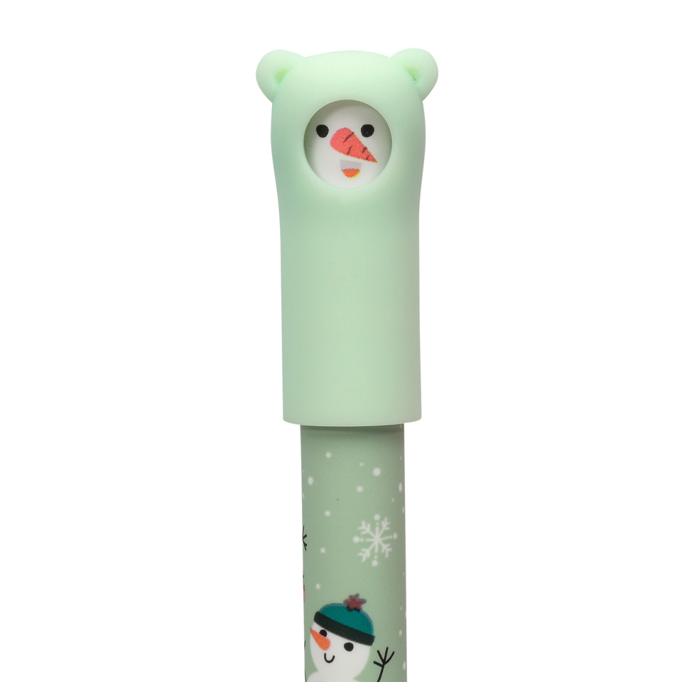 Kugelschreiber, Stift, Wintermotiv, Schneemann, Mintgrün
